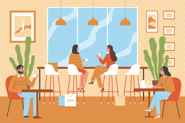 平面咖啡店内部图片下载