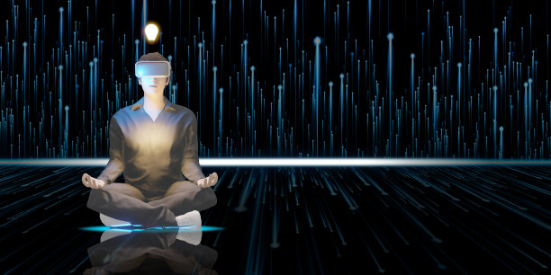 年轻人玩vr眼镜事件游戏和创造力元化身世界事件3D插图图片下载