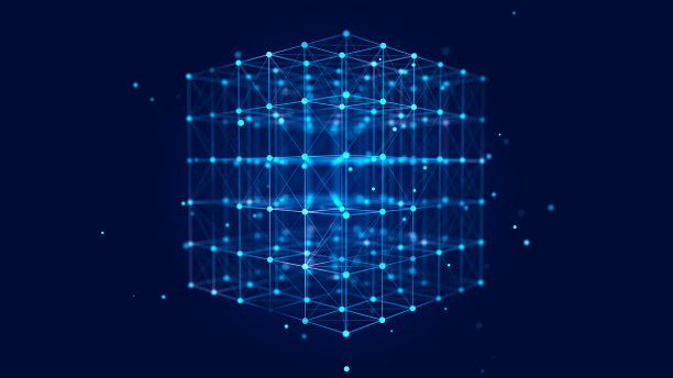 数字区块链的概念。数据存储在独立的单元。抽象背景与点和连接线。3 d渲染。图片下载