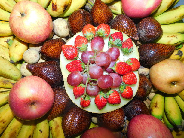 水果创造物排列整齐图片下载