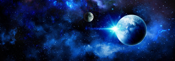 有行星和闪亮恒星的宇宙背景图片下载