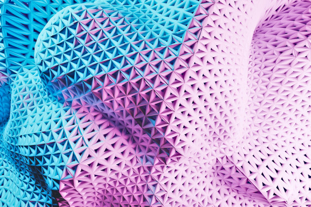 三维渲染，抽象物质几何两色图案背景图片下载