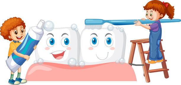 孩子们用牙刷刷牙图片下载