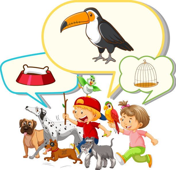 用男孩和宠物说话图片下载