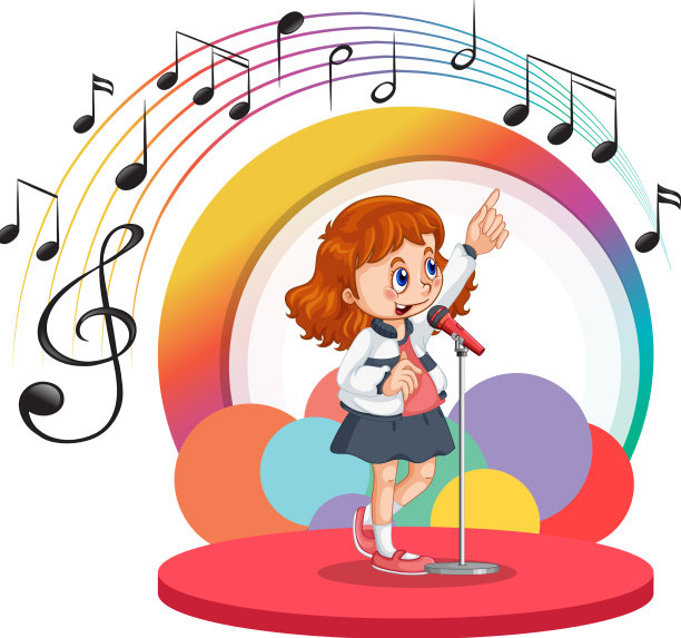 可爱的带着乐器的卡通人物图片下载