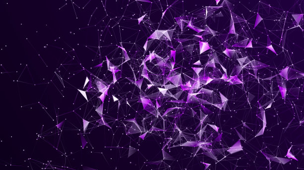 带有点和线的抽象多边形空间。连接科学背景。三角业务壁纸。三维渲染图片下载
