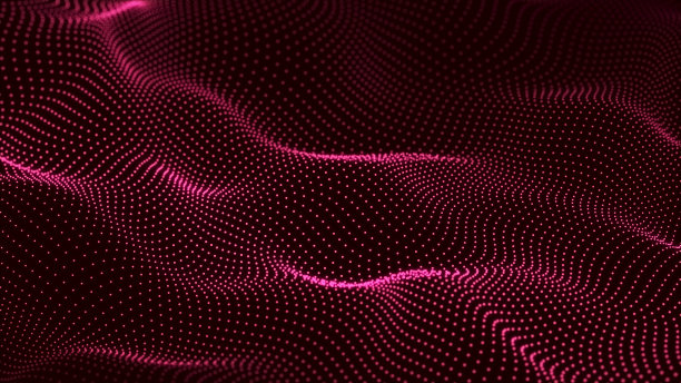 大数据流。多点数字波。科技或科学旗帜。3 d渲染。图片下载