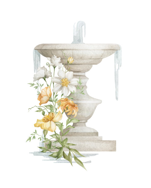 水彩雕塑图片下载