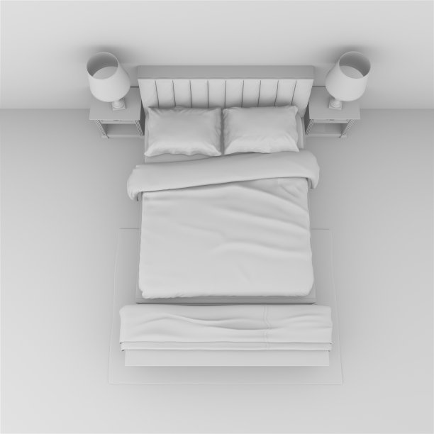 带枕头和毯子的床图片下载