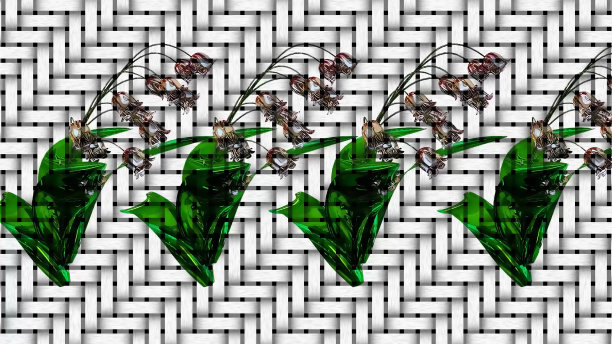 植物网格艺术紫色风铃草数字渲染图片下载