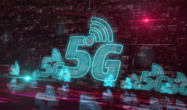 5G高速手机网络符号数字概念3d插图图片下载