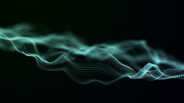 大数字数据背景。带有移动点的抽象波。三维渲染图片下载