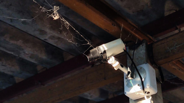 老式闭路电视摄像机满是碎屑。图片下载