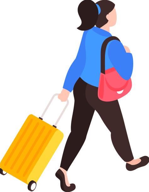 步行女乘客构图图片下载