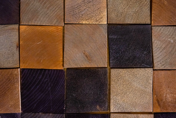 多色木纹，方形图案。装饰木板。图片下载