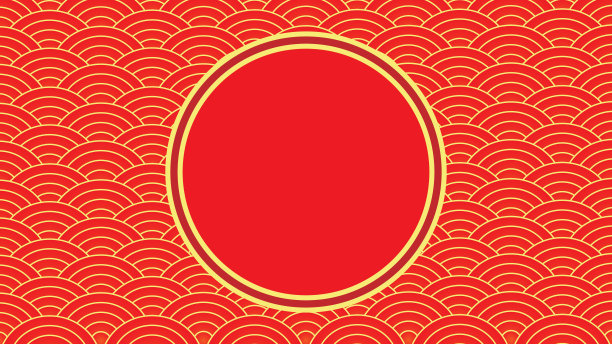 复古风格的红色波浪背景包裹在抽象的圆形设计图片下载