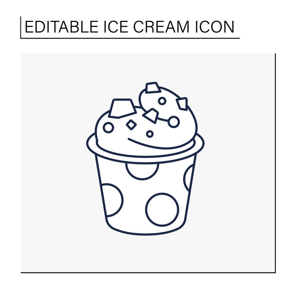 香草冰淇淋线图标图片下载