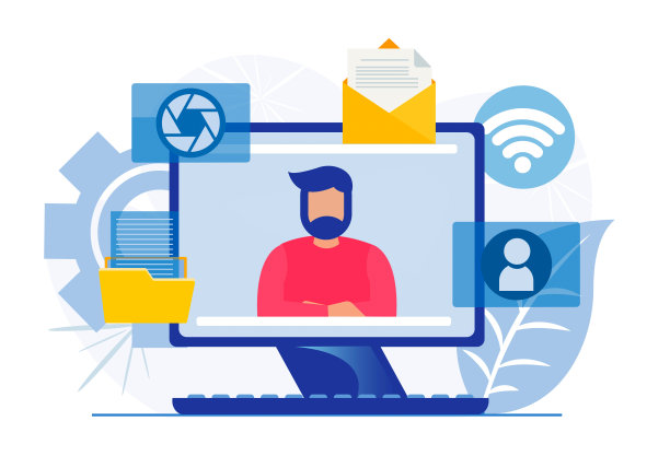 年轻人向对话者打招呼图片下载