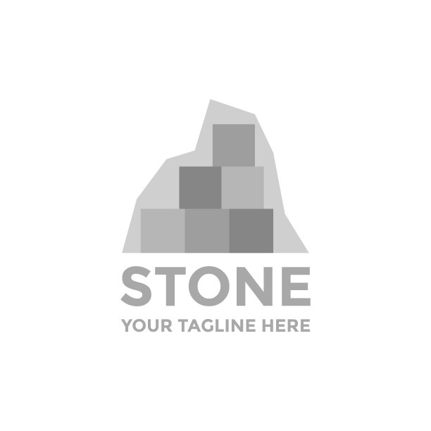 石标志为贵公司。模板标志石头。石材标志线条风格。图片下载
