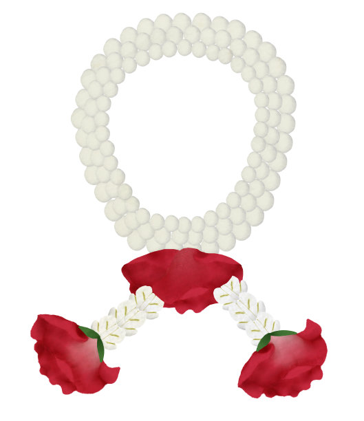 茉莉花花环水彩插图图片下载