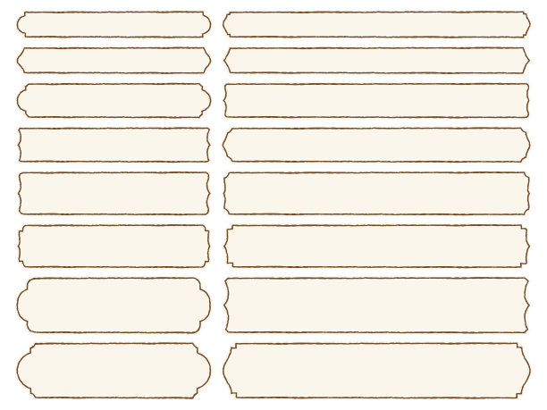手绘风格水平标签框架集图片下载