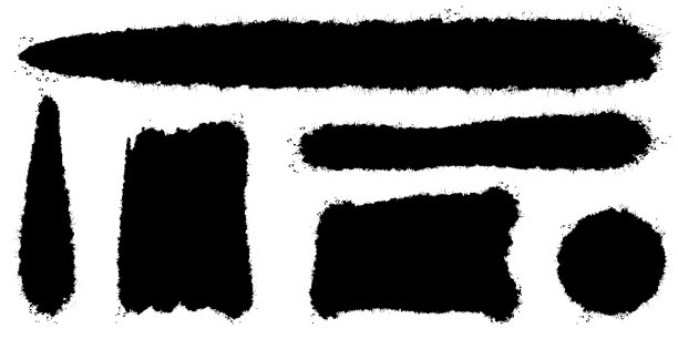 集合矢量画笔手绘图形元素。在白色背景上孤立的向量笔刷笔画集。矢量插图。图片下载