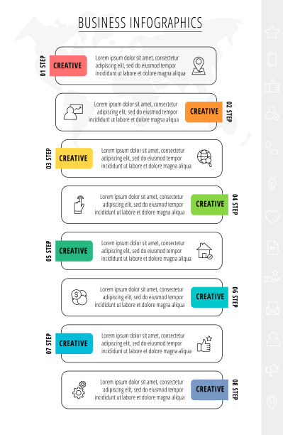 横排的八行矩形元素图片下载