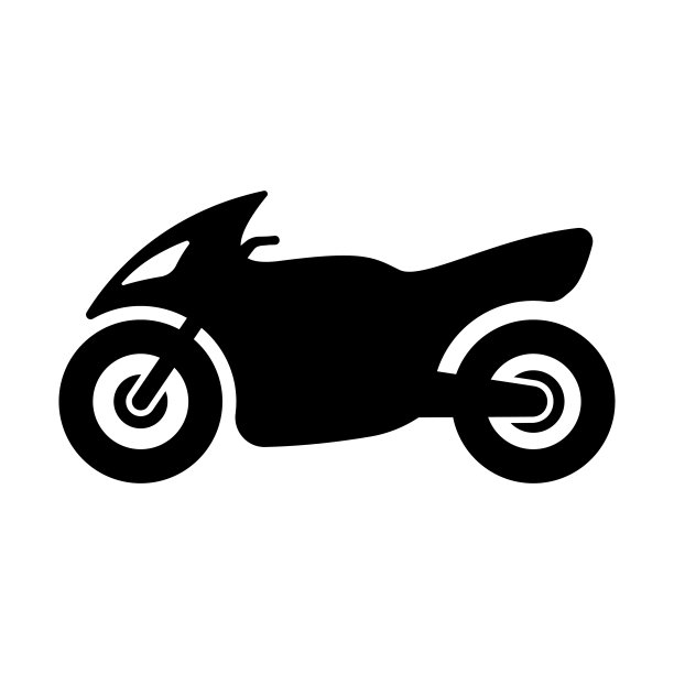 摩托车图标。黑色的轮廓。侧视图。向量简单的平面图形说明。白色背景上的孤立对象。隔离。图片下载