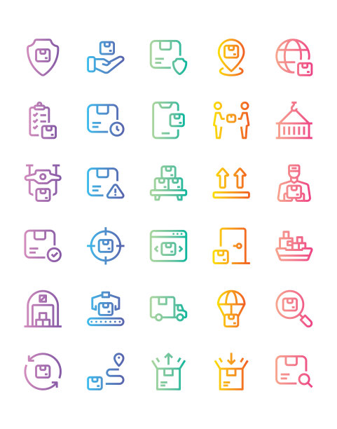 交付图标设置30隔离在白色背景上图片下载