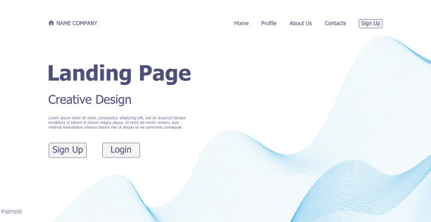 白色网页模板登陆页数字网站登陆页设计概念-矢量图片下载