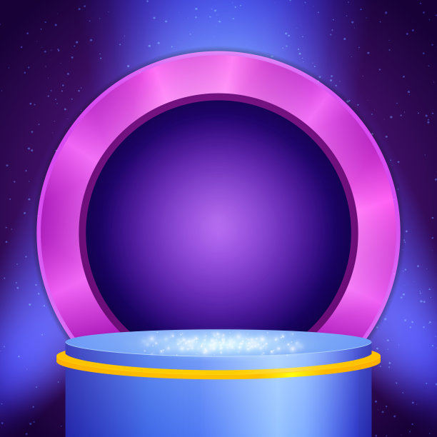 紫色聚光灯圆形banner舞台背景矢量插画图片下载