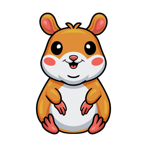 可爱的小仓鼠卡通坐姿图片下载