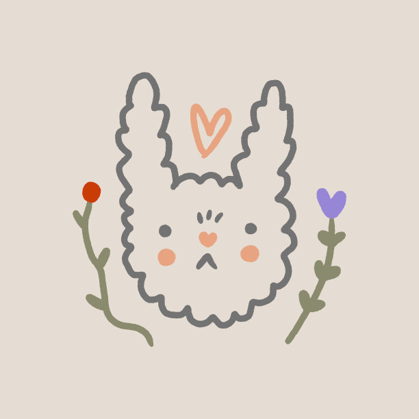 矢量卡通小女孩兔宝宝，小复活节可爱兔宝宝孩子气插画图片下载