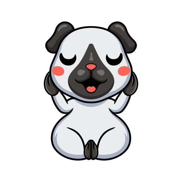 可爱的小连体几内亚卡通坐姿图片下载