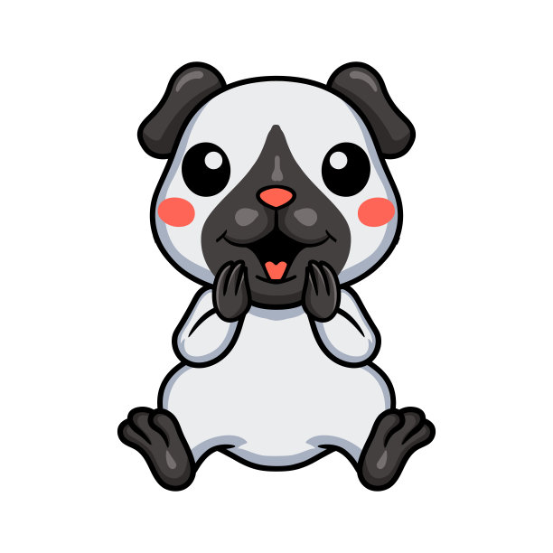 可爱的小连体几内亚卡通坐姿图片下载