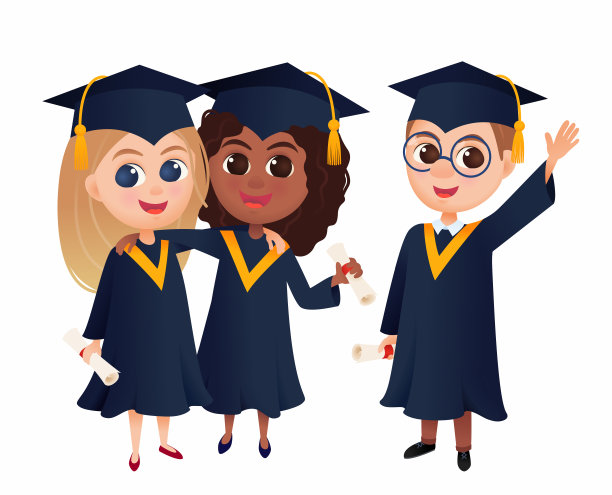 一群穿着毕业礼服的研究生图片下载