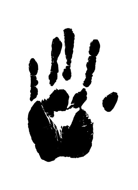 打印的一个人的手插图图片下载