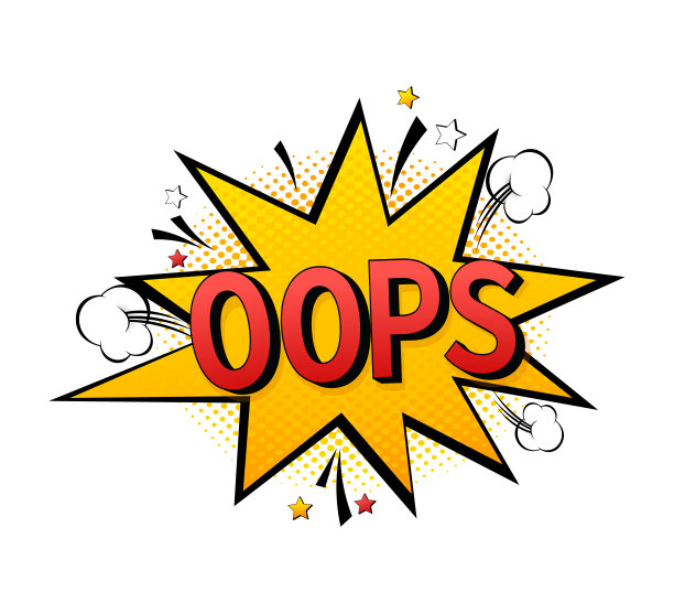 波普艺术风格与oops标志横幅设计。矢量图图片下载