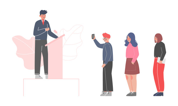 十几岁的男孩在讲台前发表演讲图片下载