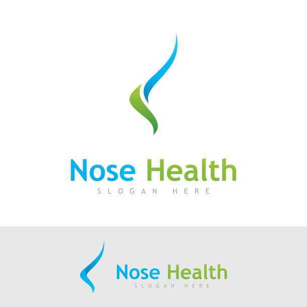 鼻子健康矢量，鼻子图标插图设计模板图片下载