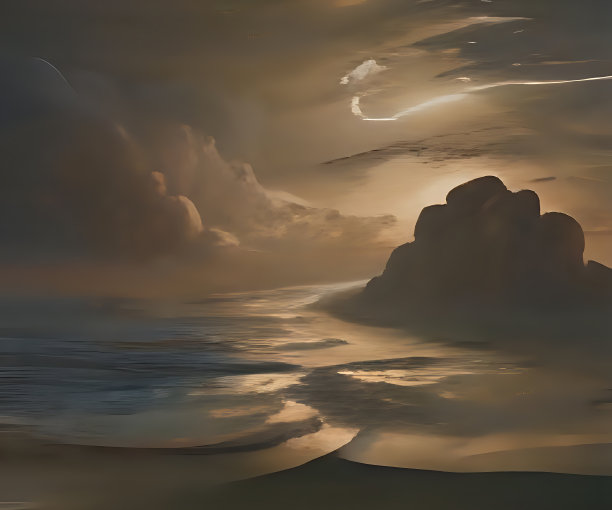 数字抽象艺术。抽象海洋艺术绘画背景。现代艺术。当代艺术。图片下载