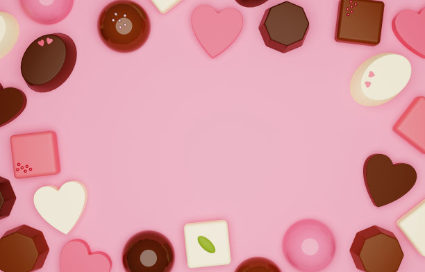 一组巧克力的3D图像图片下载