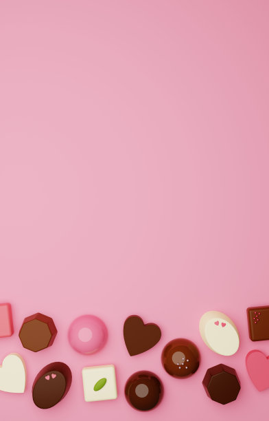 一组巧克力的3D图像图片下载