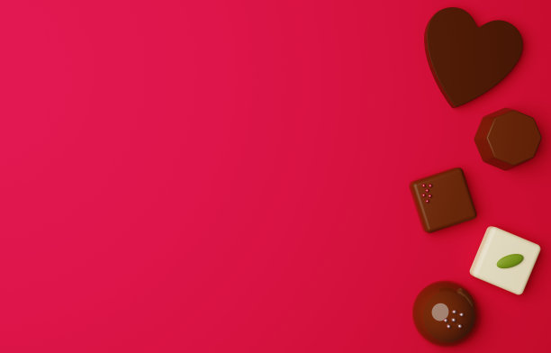 一组巧克力的3D图像图片下载