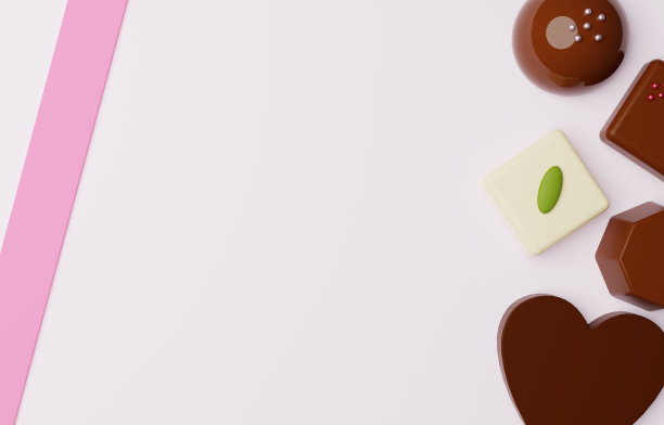 一组巧克力的3D图像图片下载