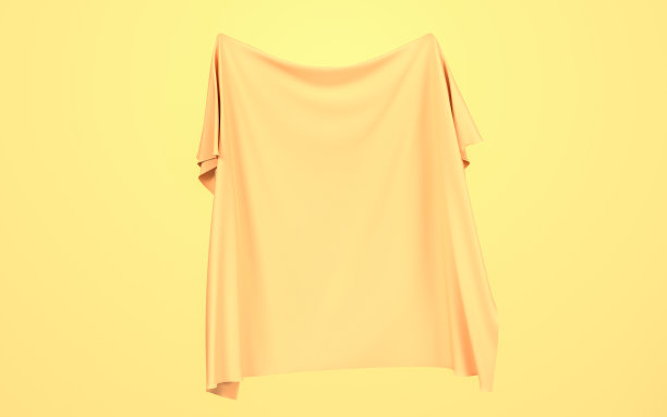 黄色背景的流动布料，3d渲染。图片下载