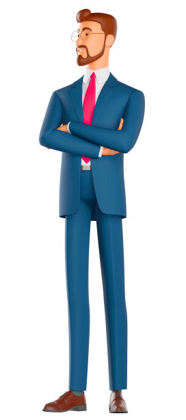 一个快乐微笑的年轻商人的三维肖像，孤立在白色背景。图片下载