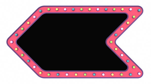 粉彩灯板标志复古白色背景。三维渲染图片下载