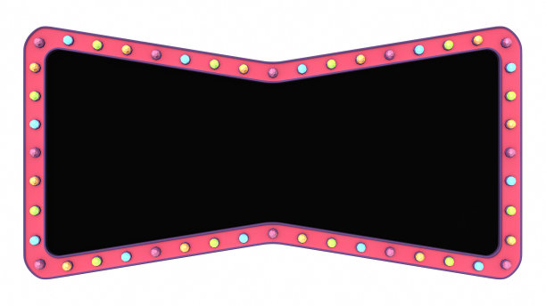 粉彩灯板标志复古白色背景。三维渲染图片下载