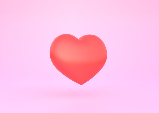 粉红色背景上的红心图片下载